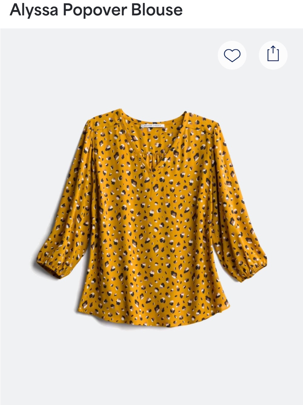 Collective Concepts Mustard Dot-Print Alyssa Popover Blouse